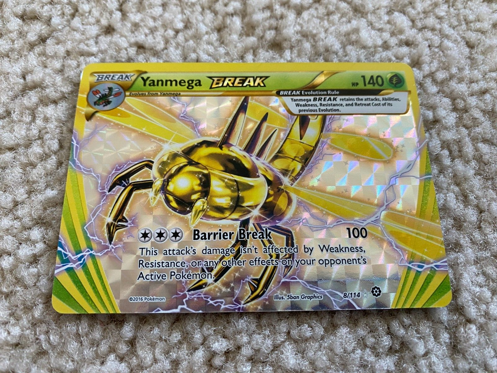 Yanmega BREAK 8/114 HOLO RARE XY Steam Siege Pokemon TCG