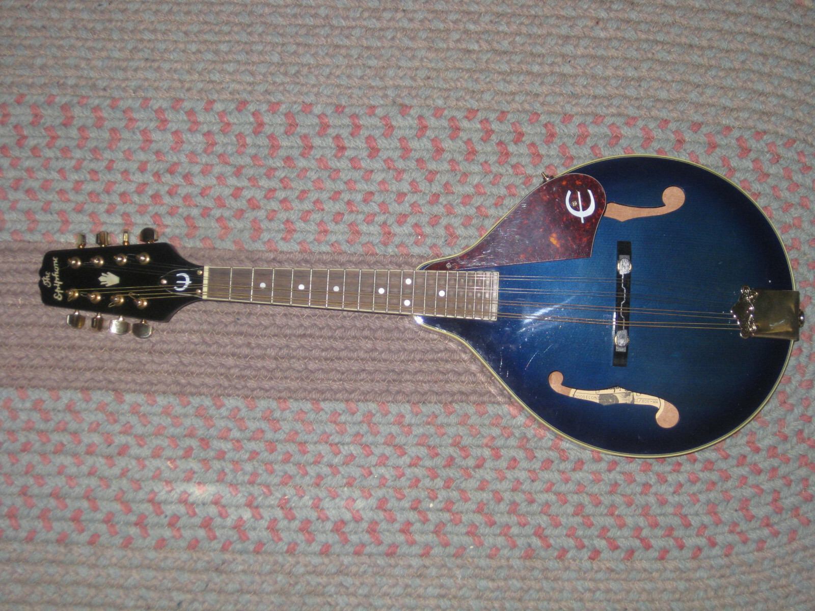Epiphone Mandolin Electric Passive Pickup Blue MM30E with Hard Shell Case