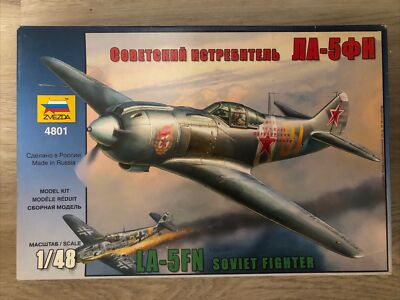 Zvezda LA-5FN SOVIET FIGHTER 1/48 Model Kit #4801 PLUS Eduard Interior Set