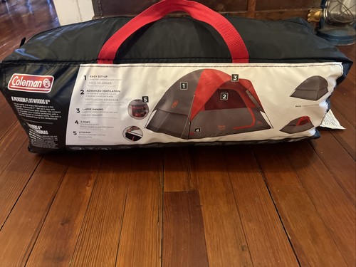 Coleman Flatwoods II 6-Person Tent 10 Ft x 10 Ft x 6 Ft, Gray/Red