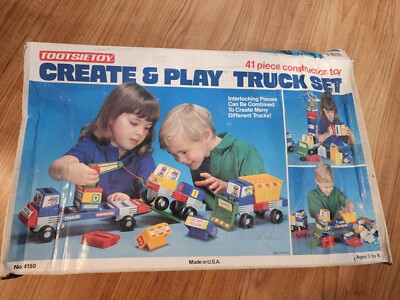 Vintage Tootsietoy Create and Play Truck Set 41 Piece Construction 4150
