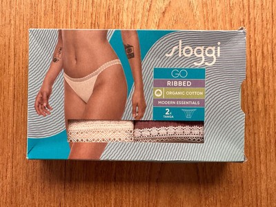 Sloggi Medium go ribbed, 2x Tanga Brown/ Cream 2 Pack New Boxed M