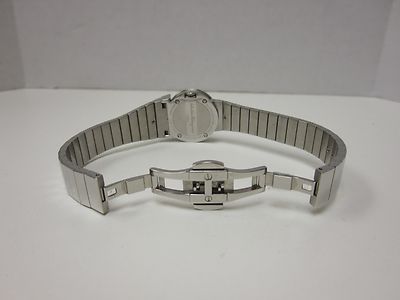 Pre-owned Ferragamo Women F70sbq9999i S099 Gancino Black Diamond Dial Steel Bracelet Watch In Silver