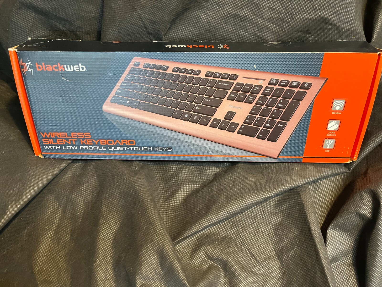 Wireless Keyboard Low Profile Quite Touch Keys Blackweb