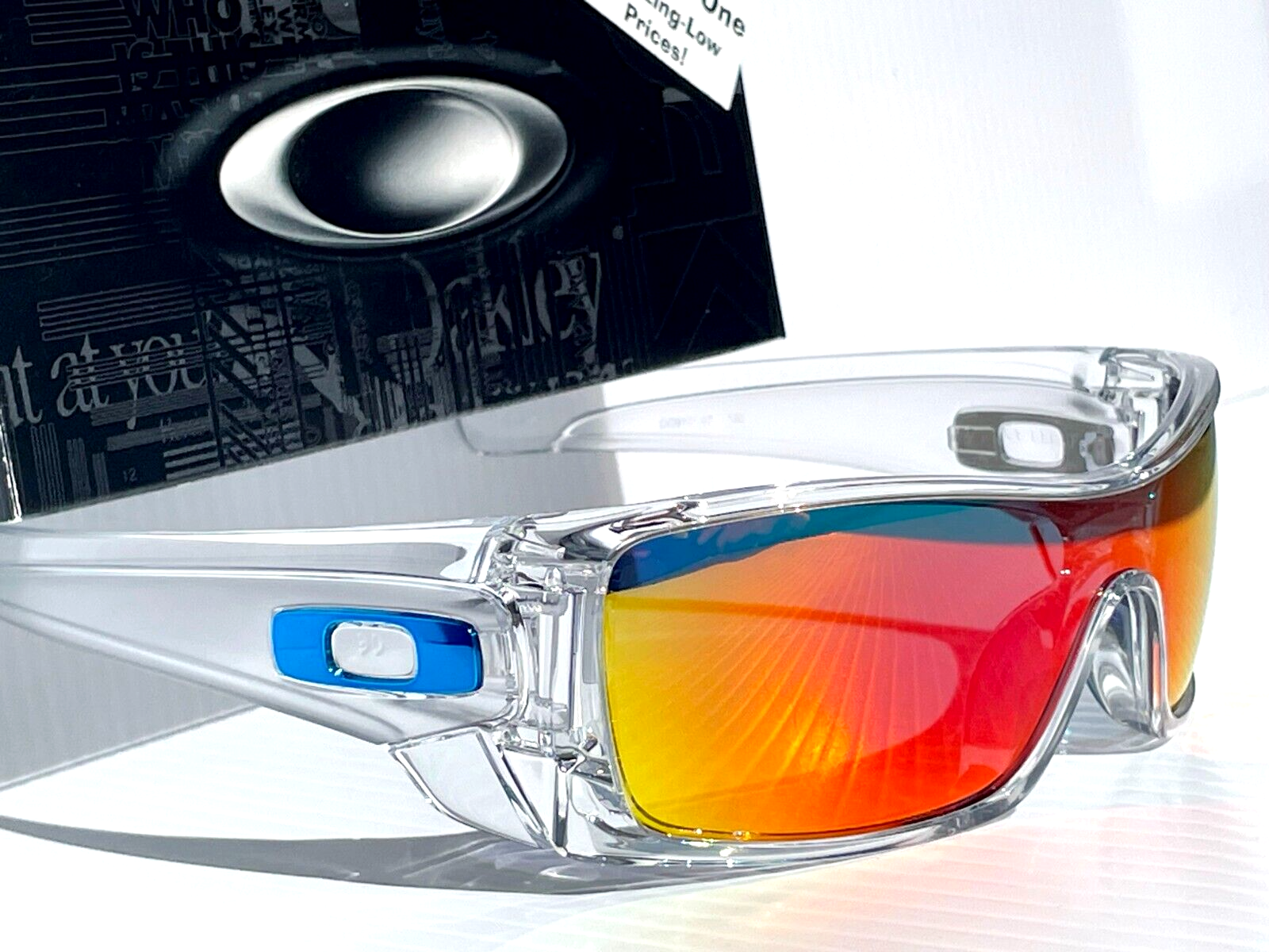 NEW Oakley BATWOLF Clear Blue Icon POLARIZED Galaxy Magenta