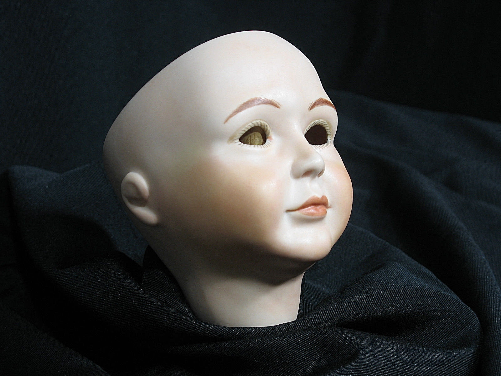 Vintage Bisque Porcelain Doll Head Baby Child 4 inches tall NOS