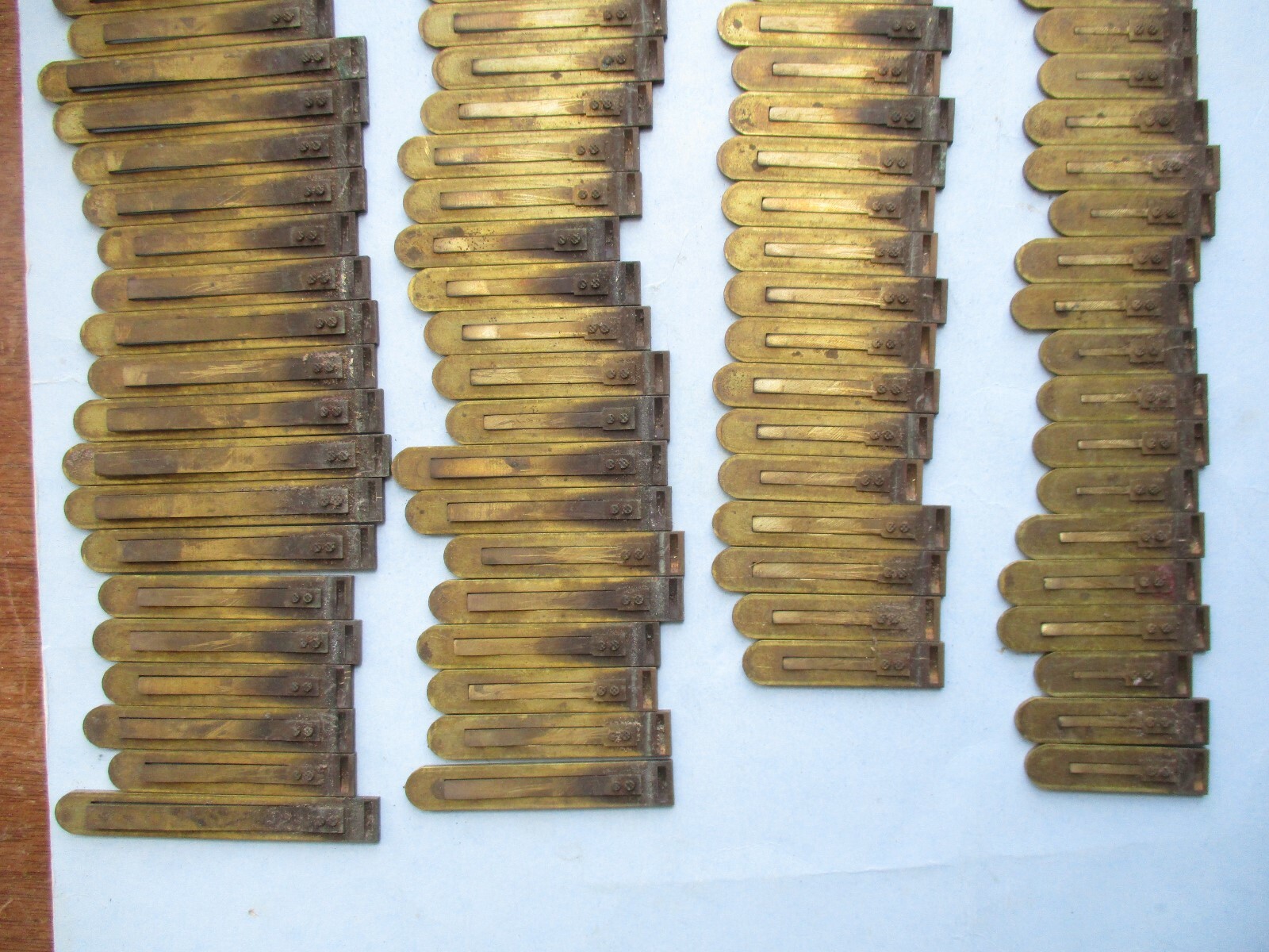 Set of 122 Brass Reeds Ann Arbor Organ Co Antique Parts Repair Crafts Repurpose