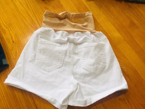 Lot of 4 Pairs of Maternity Shorts 2 Pairs Of Jean, 1 White, 1 Black. EUC
