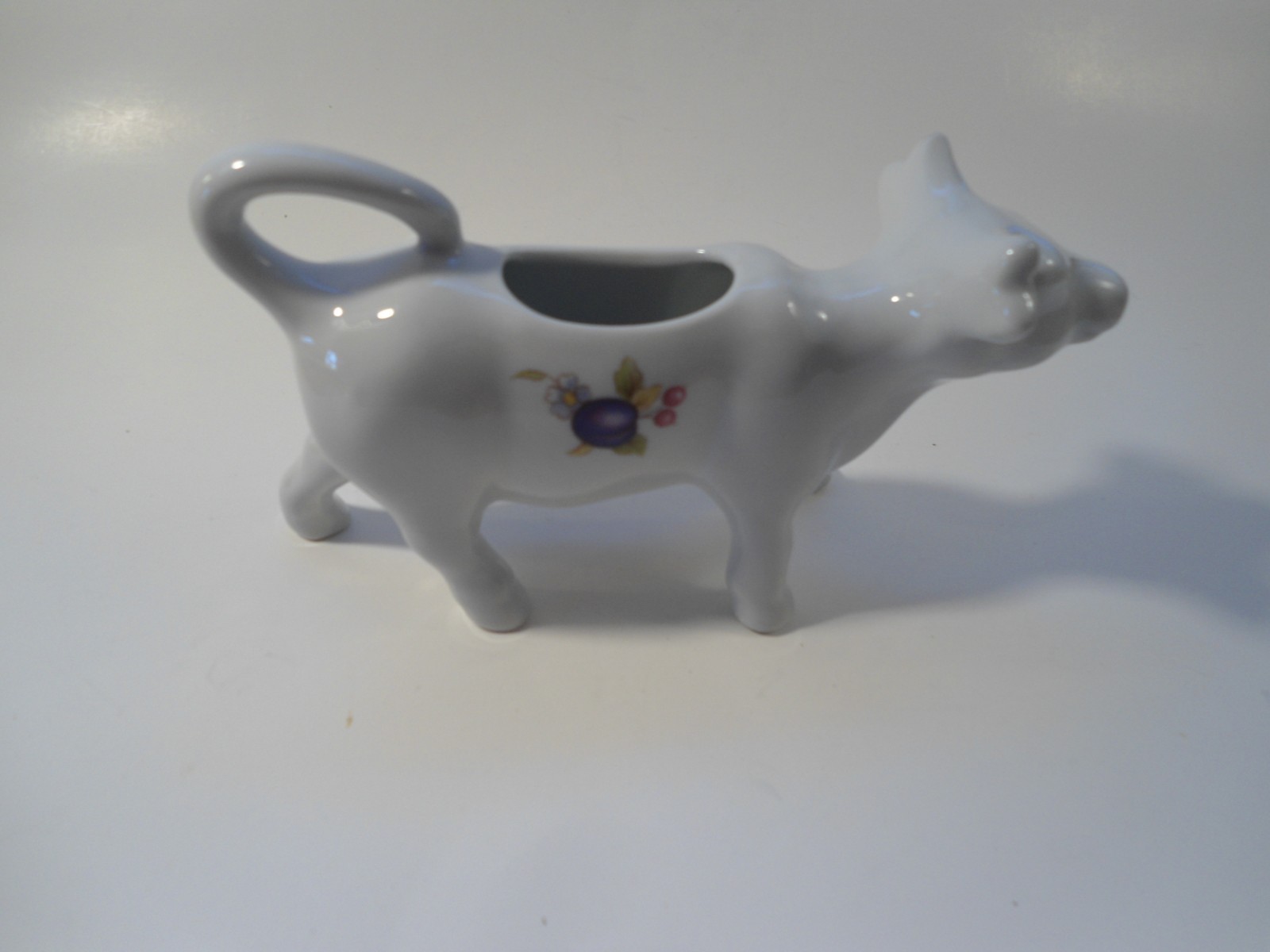 Cordon Bleu Bia Ceramic Cow Creamer Pitcher with Fruit and Flowers