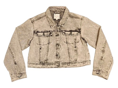 Stoosh Vintage Denim Black And White Jean Jacket Women's