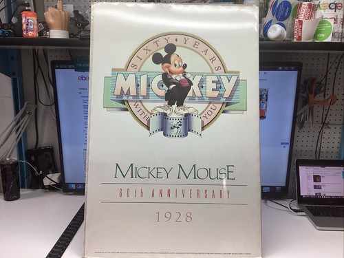 WALT DISNEY CO POSTER 60th Ann 1928 1987 Mickey Mouse Film Sixty