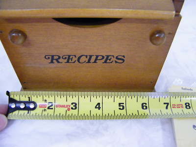 Wooden Recipe Box Counter Top Or Wall Mounted