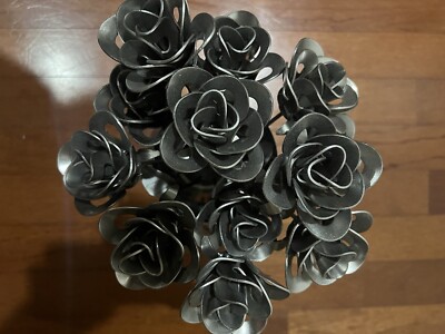 One Metal Roses, 12  Welded Metal Roses, Metal Forever Roses! Home Decor!