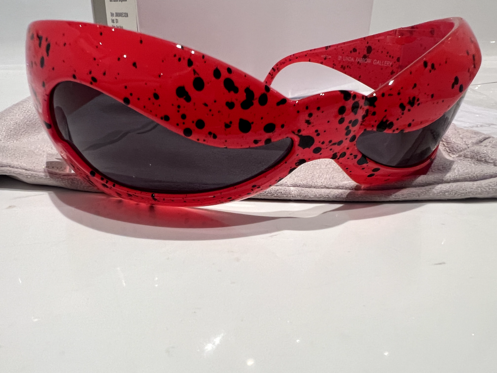 Pre-owned Linda Farrow Jeremy Scott Superhero Red Wave Mask Nuwave Sunglasses