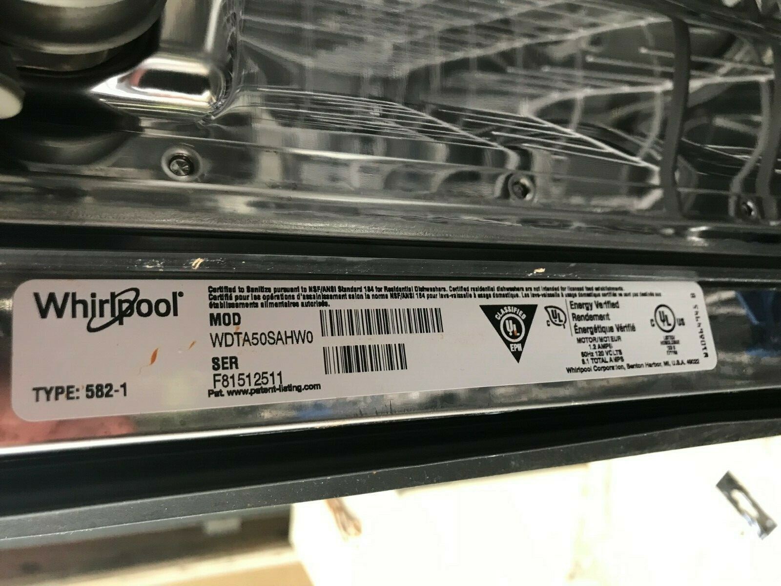 Whirlpool Barely Used Dishwasher Model # MDTA5SAHW0