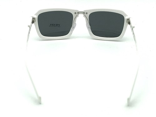 Pre-owned Prada Spr 09x 4ao-5s0 Men's White Square Sunglasses 53-21 145 Italy In Gray