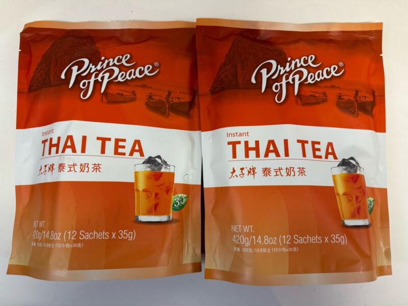 2-pack Prince Of Peace Instant Thai Tea 14.8oz (24 Sachets Total) Exp 6-1-2024