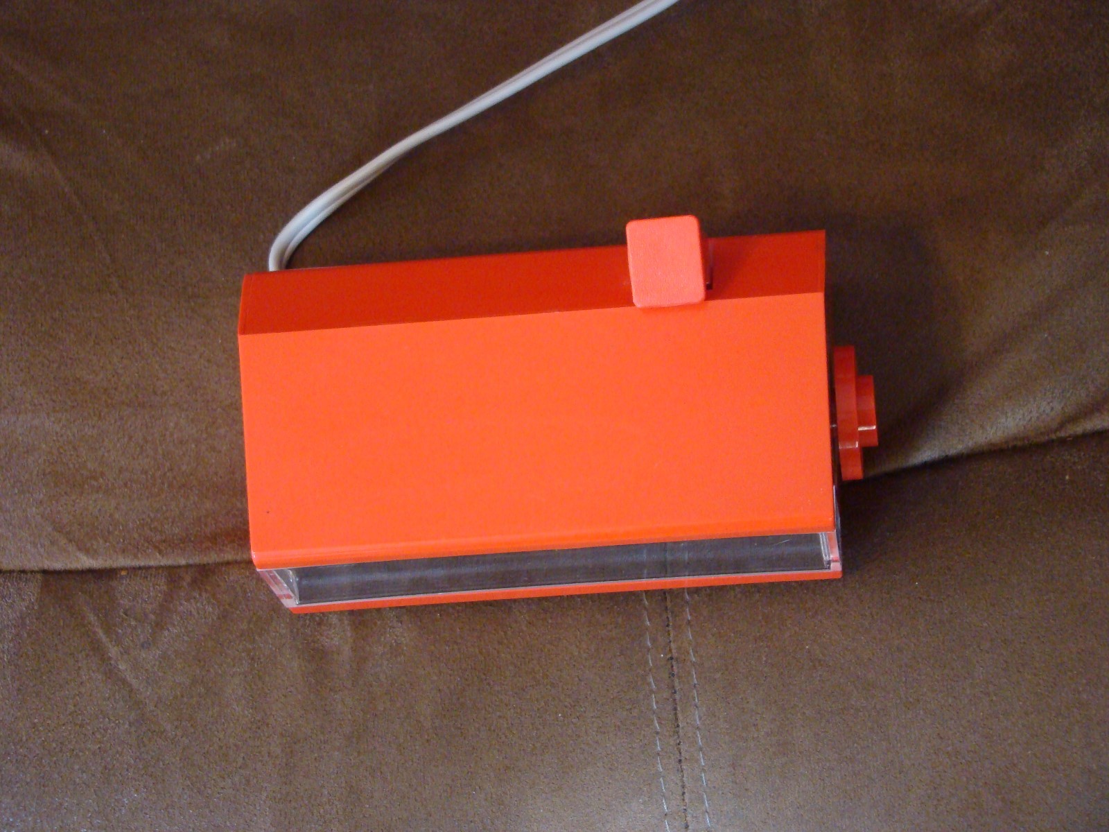 Vintage Copal Flip Alarm Clock Orange Mid Century Modern Space Age Works Clean