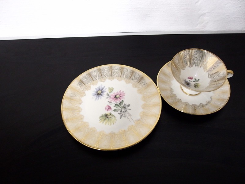 Gedeck Bavaria Elfenbein Porzellan  Sammlergedeck 3 Teilig Geschirr Tasse Teller