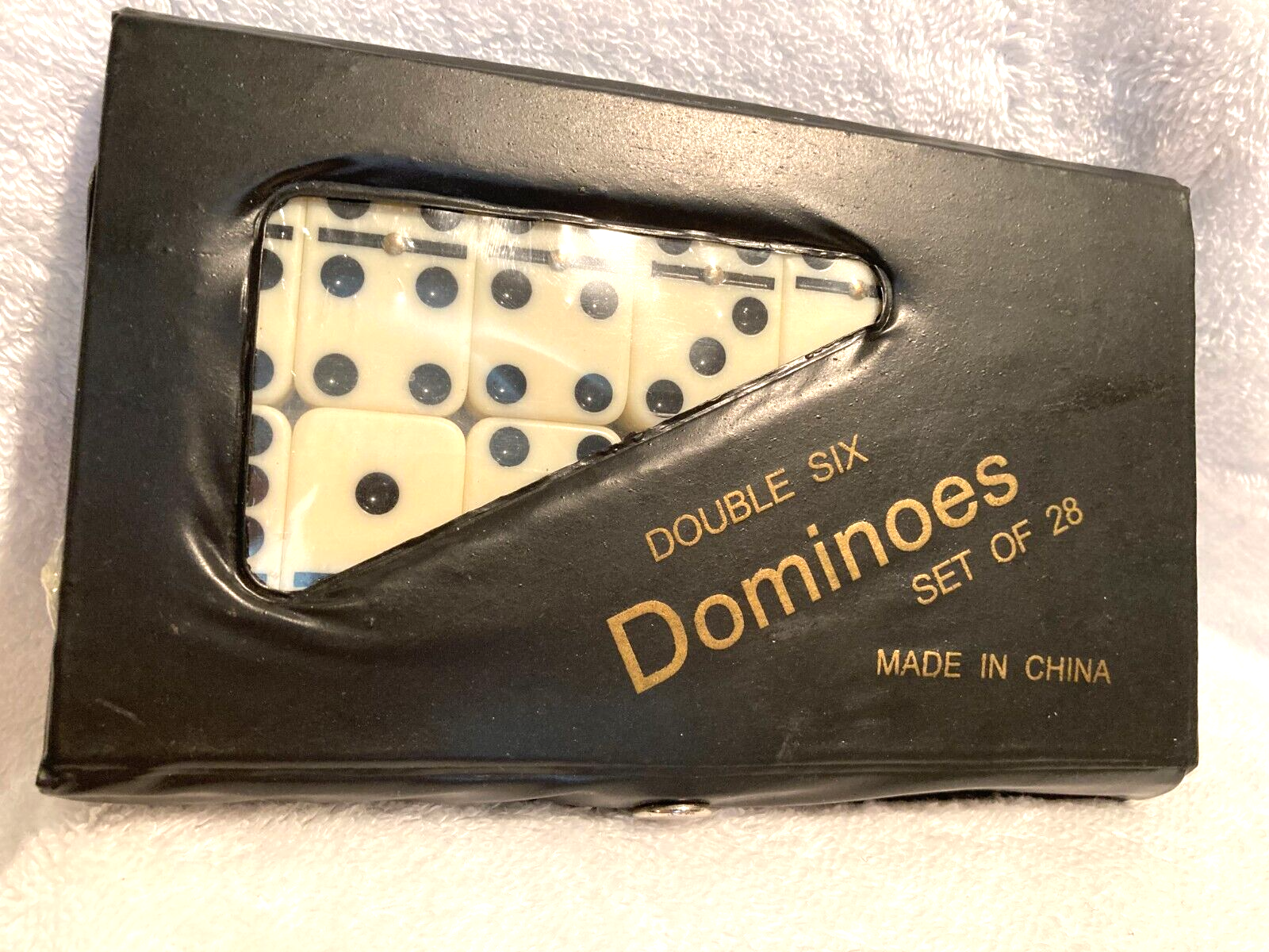 Double Six Dominoes Set of 28 Black/White 2 7/8