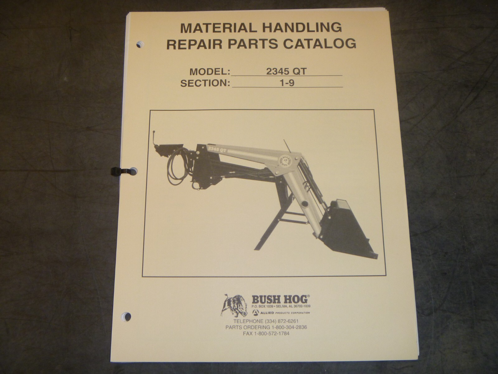 Bush Hog 2345 QT Front End Loader Parts Catalog Manual xz | eBay