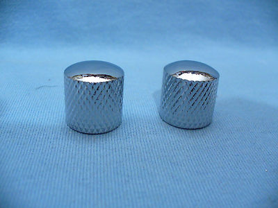 2 PCS METAL ELECTRIC GUITAR TUNING DOME KNOBS FOR BASS/TL CHROME USA SHIPPING