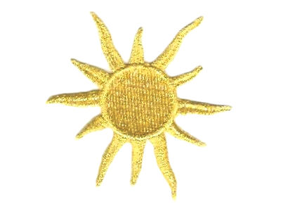 3'' Celestial Metallic Gold Sun embroidery patch Iron-On Custom Applique Craft