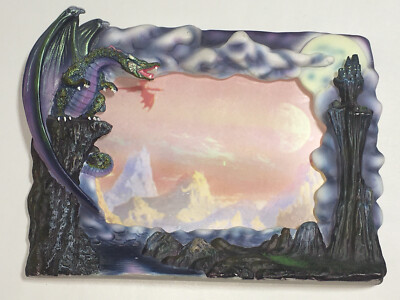 Dragon and Castle Picture Frame for a 5'' x 7'' Photograph - Medieval / Fantasy