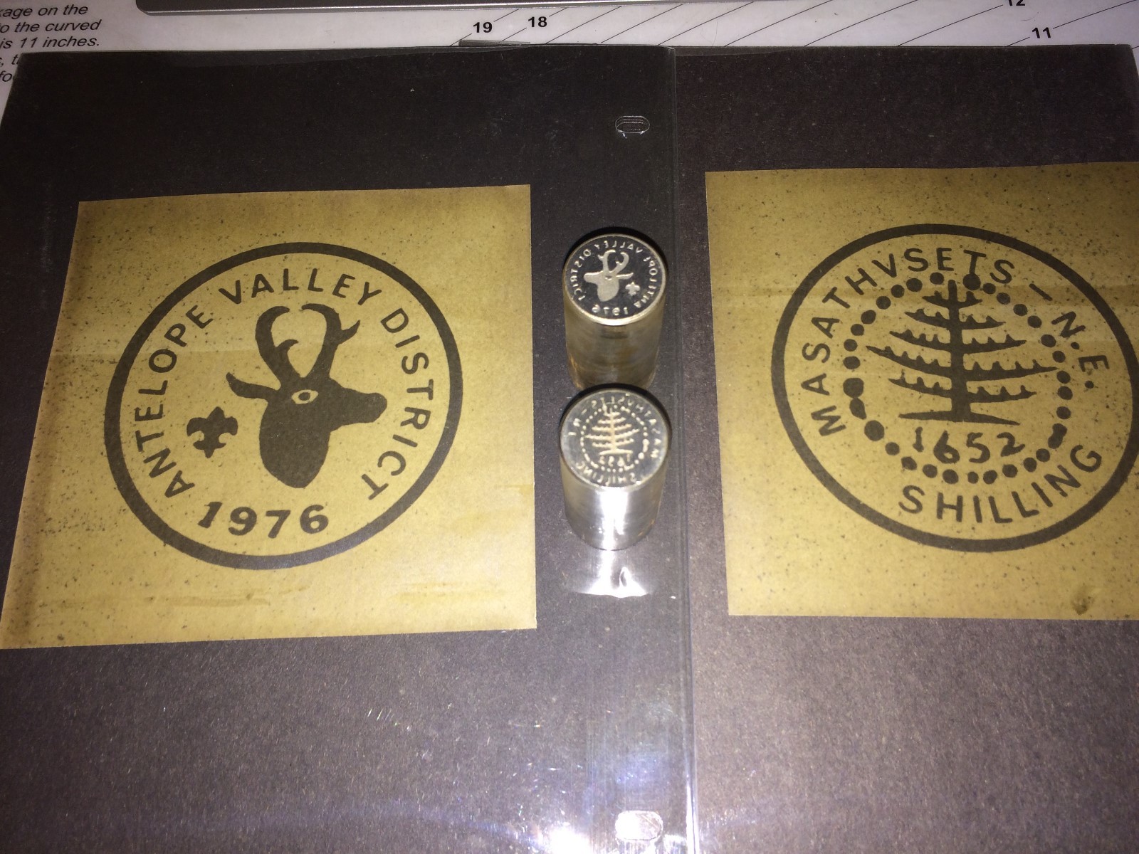 Vintage BOY SCOUTS OF AMERICA 1976 COIN Die Hub Mold COIN MAKER seal wax emblem