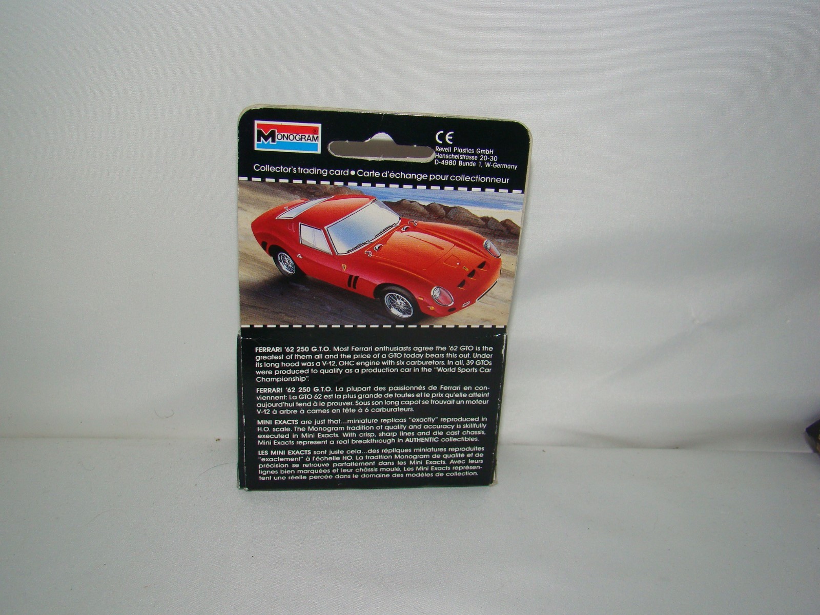 B38 Monogram Mini Exacts 1:87 H.O. scale '62 Ferrari 250 GTO (2030)- New 1990