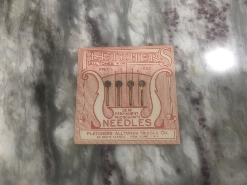 RARE Fletcher’s Alltones Tungs-Tone Phonograph Needles, NOS, 1920s, MINT COND