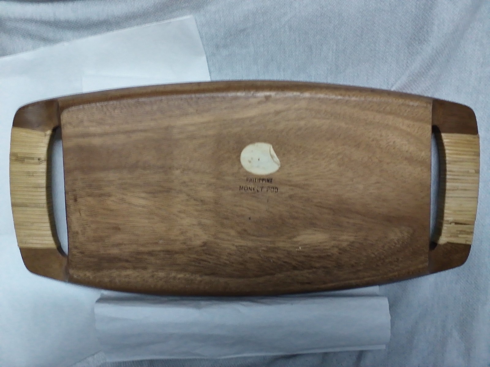 Wood MONKEY POD serving tray Phillipines 20.5
