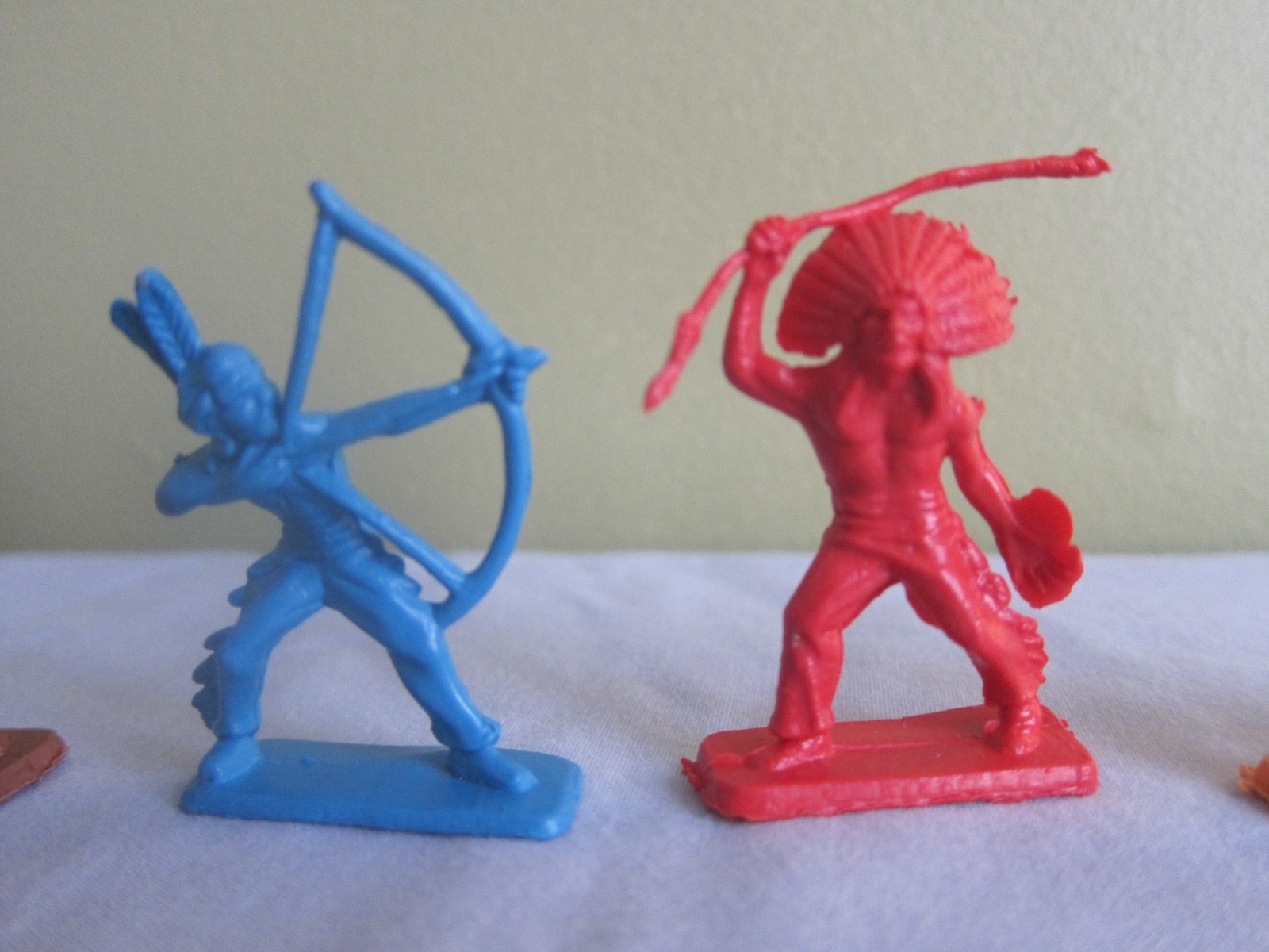 Vintage 1980's Cowboy & Indian Plastic Figures Made in Hong Kong Lot of 11