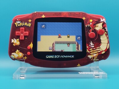 Funnyplaying M2 IPS Backlit Gameboy Advance, Custom Red Gyarados Pokemon GBA