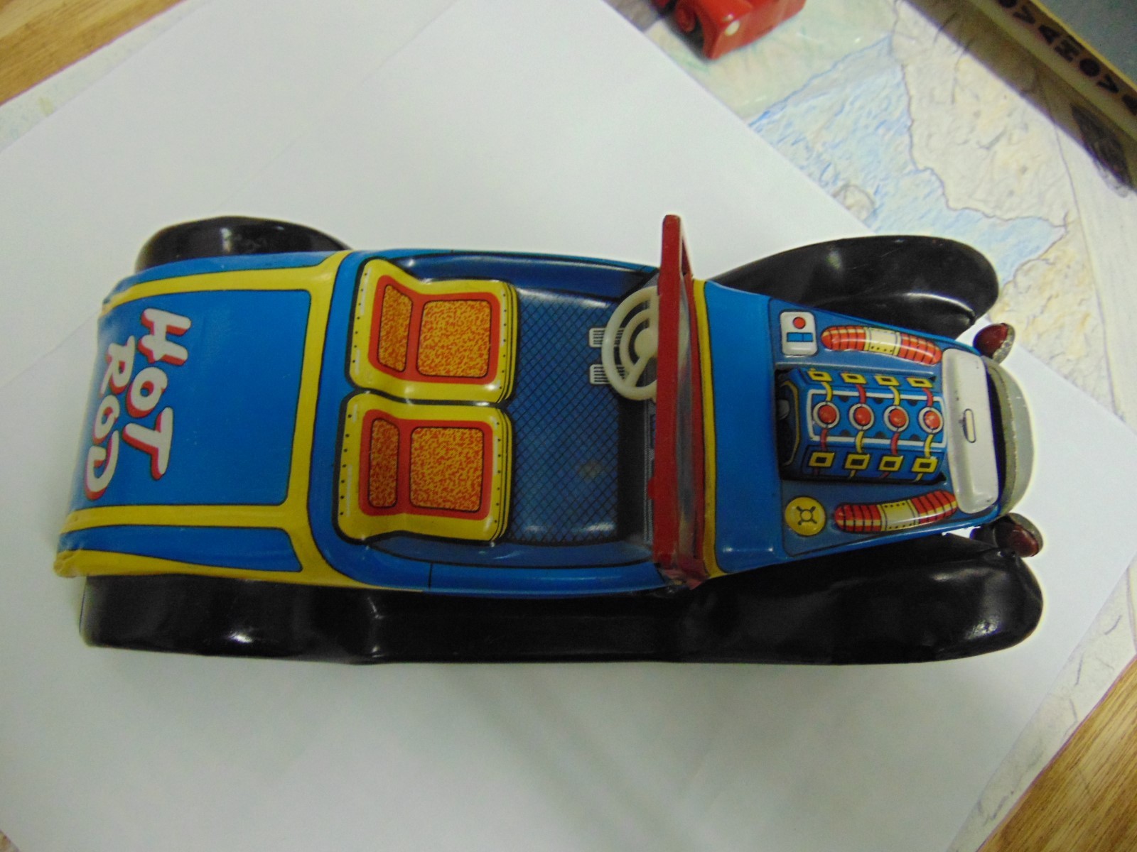 VERY Rare Vintage Nomura Tin Hot Rod 1930s Styled Toy