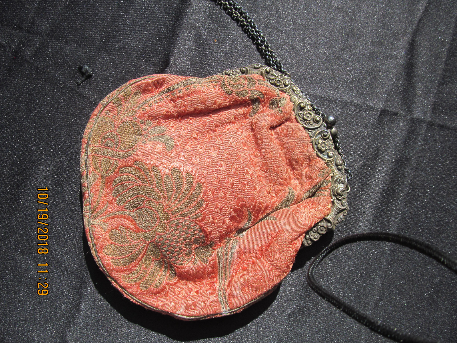 Vintage  Antique 800 Silver Frame Purse Evening Bag  Charles Hogan