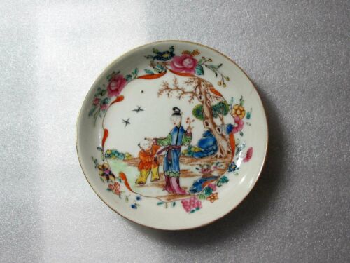  ANTIQUE CHINESE QING PORCELAIN ENAMEL PLATE TEA BOWL 1636-1912