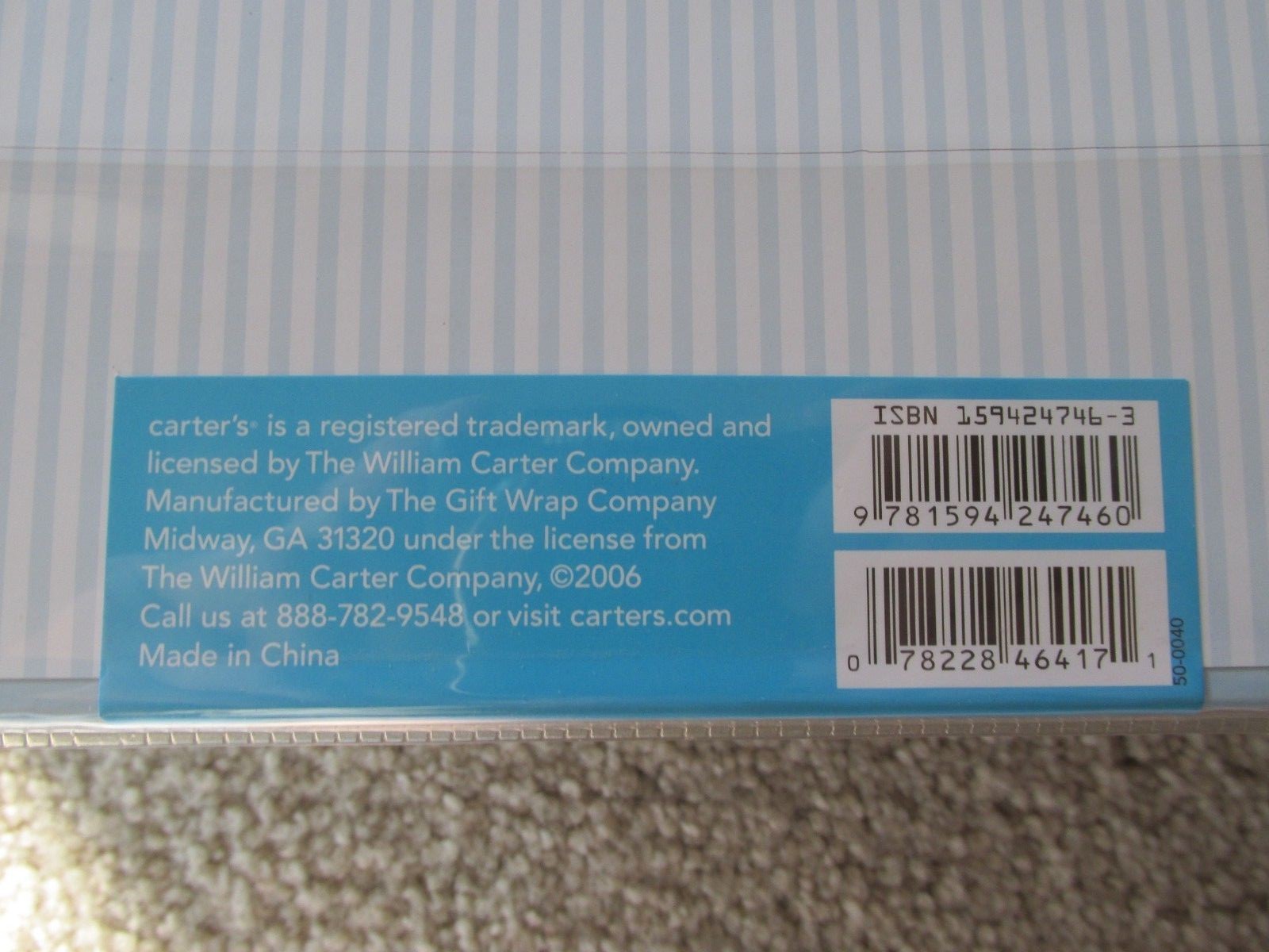 Carter's 20 page Blue Baby Photo Album   New    Free shipping