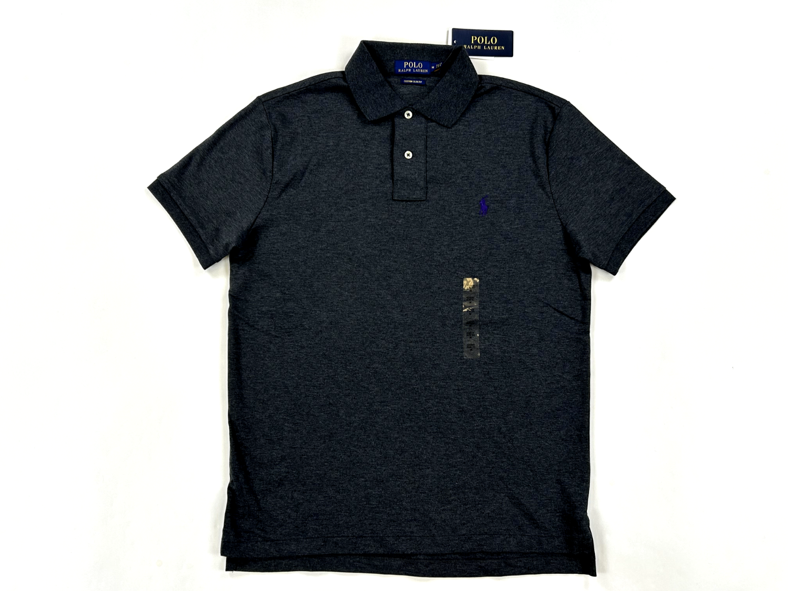 Рубашка поло Polo Ralph Lauren Custom Slim Fit из мягкого на ощупь однотонного материала - Серый - Размер: M