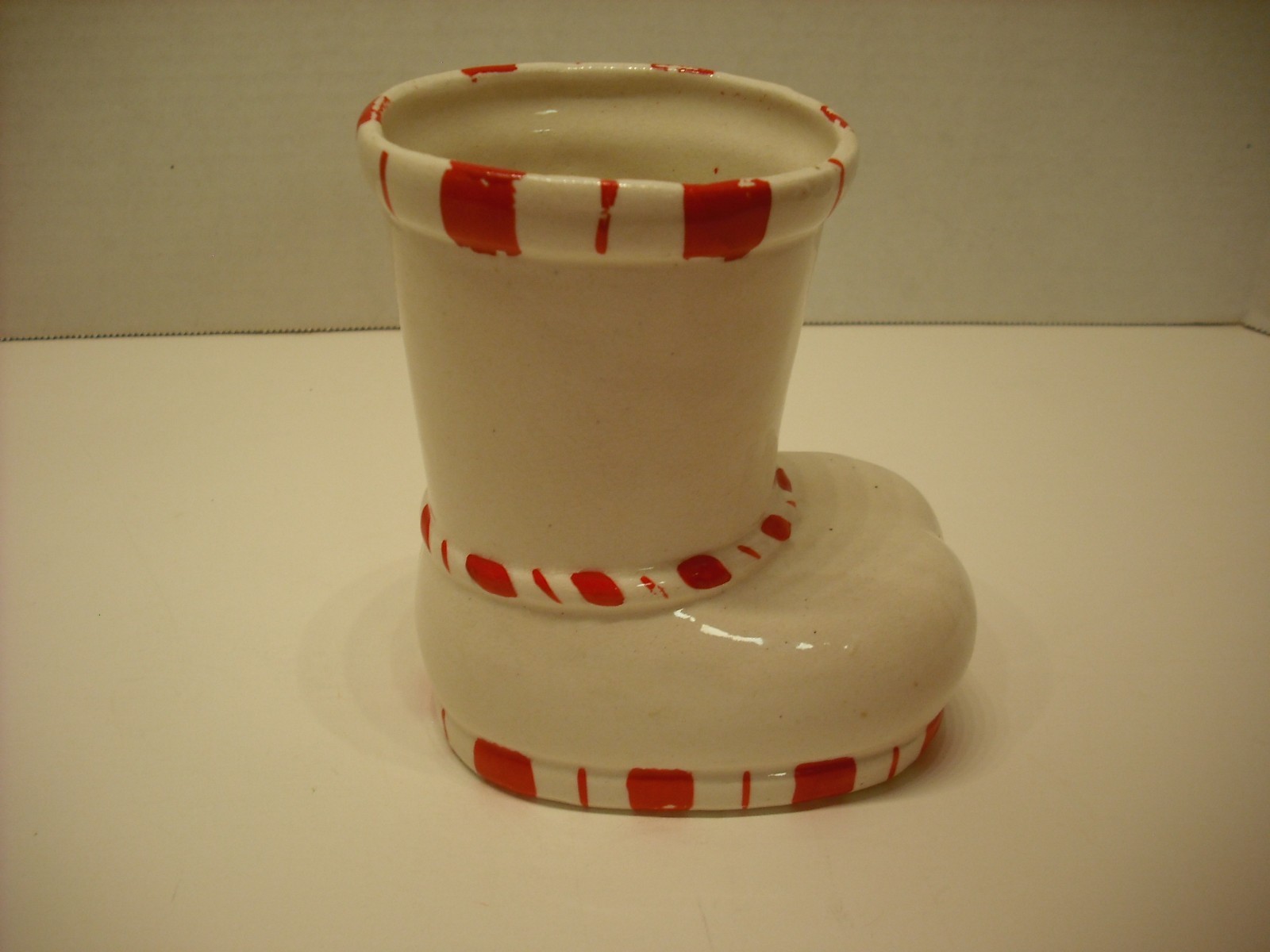 Vintage SANTA CLAUS Face Head Boot Christmas Planter Vase Candy Cane JAPAN