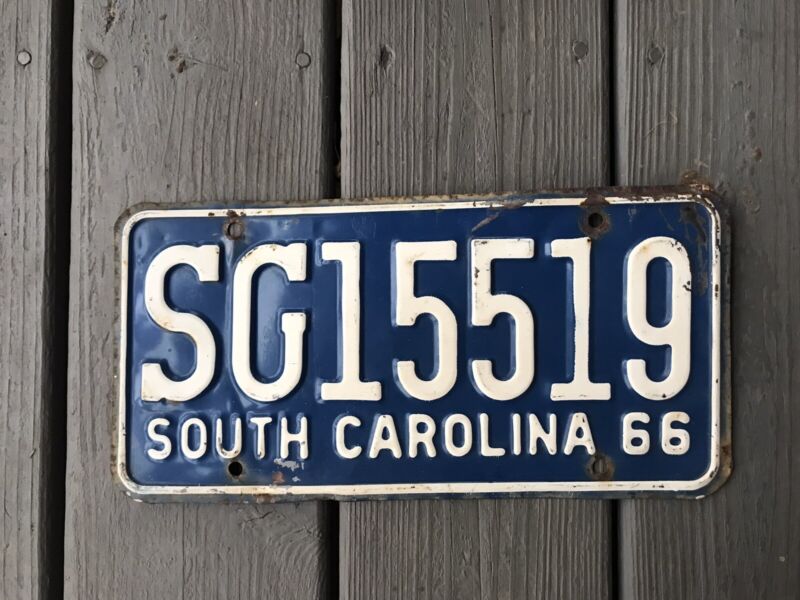 1966 South Carolina License Plate State Govt SG 15519