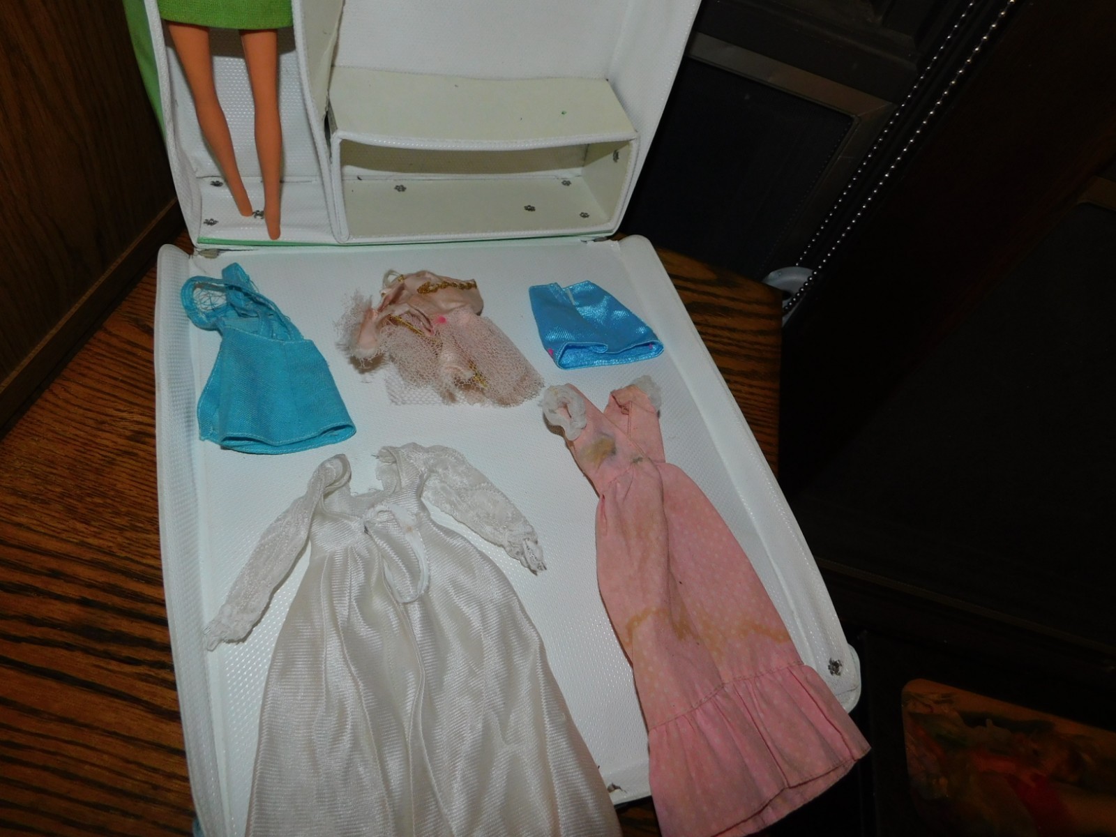 1968 Mattel Barbie Case + Hong Kong Clone Doll + Handmade Clothes + Tagged Coat