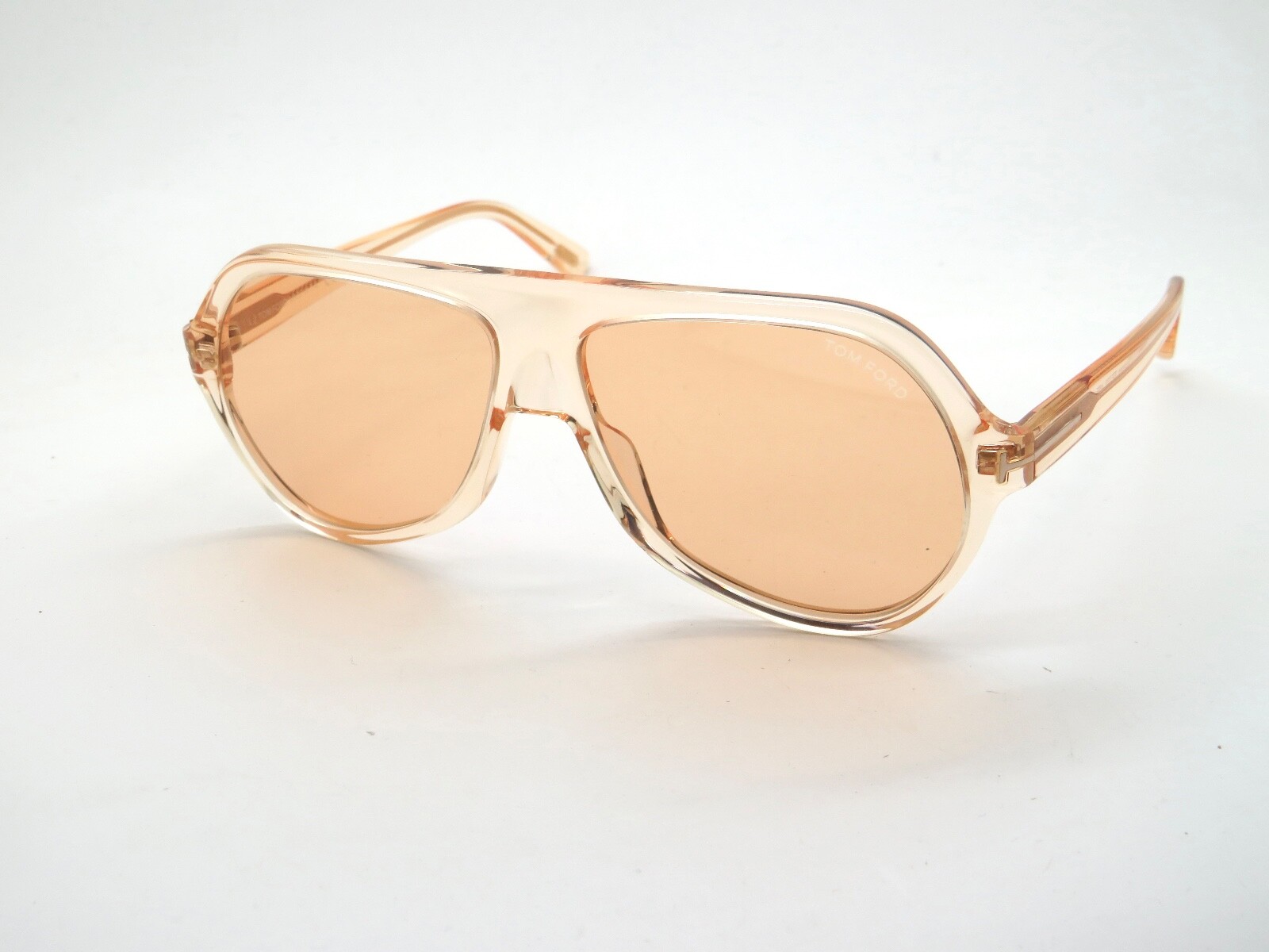 Pre-owned Tom Ford Ft 0732/s 45e Thomas Light Brown Transparent 61mm Sunglasses