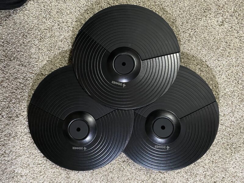 9.5” Donner Cymbal Pads for Hi-Hat and/or Crash/Ride Electric Drum - 3 pack