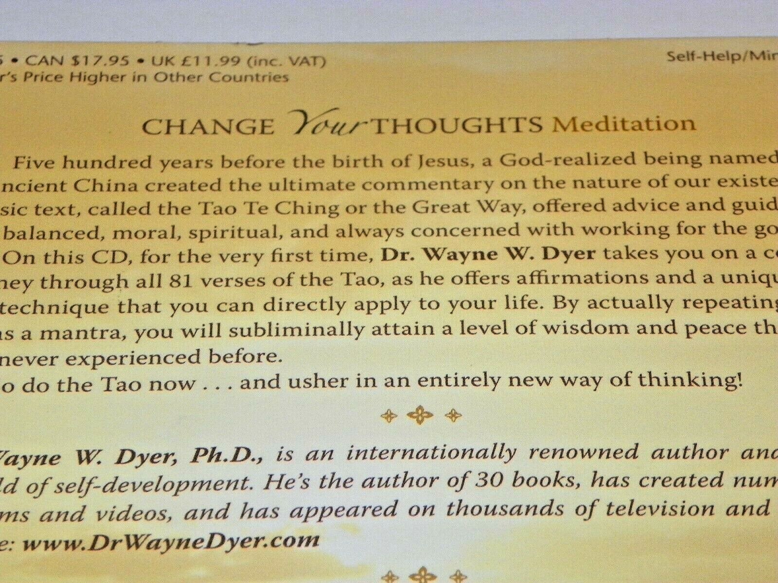 NEW Change Your Thoughts Meditations by Wayne W. Dyer CD Do the Tao Now!
