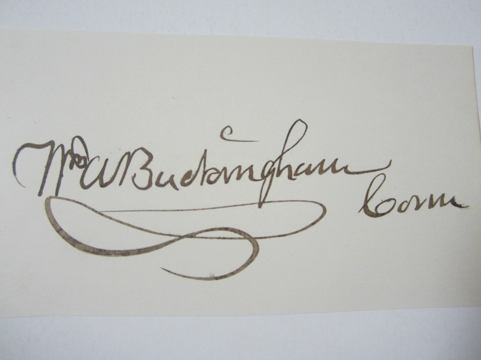 WILLIAM BUCKINGHAM (1804-1875) Gov Connecticut Signed Autograph Index Card CoA