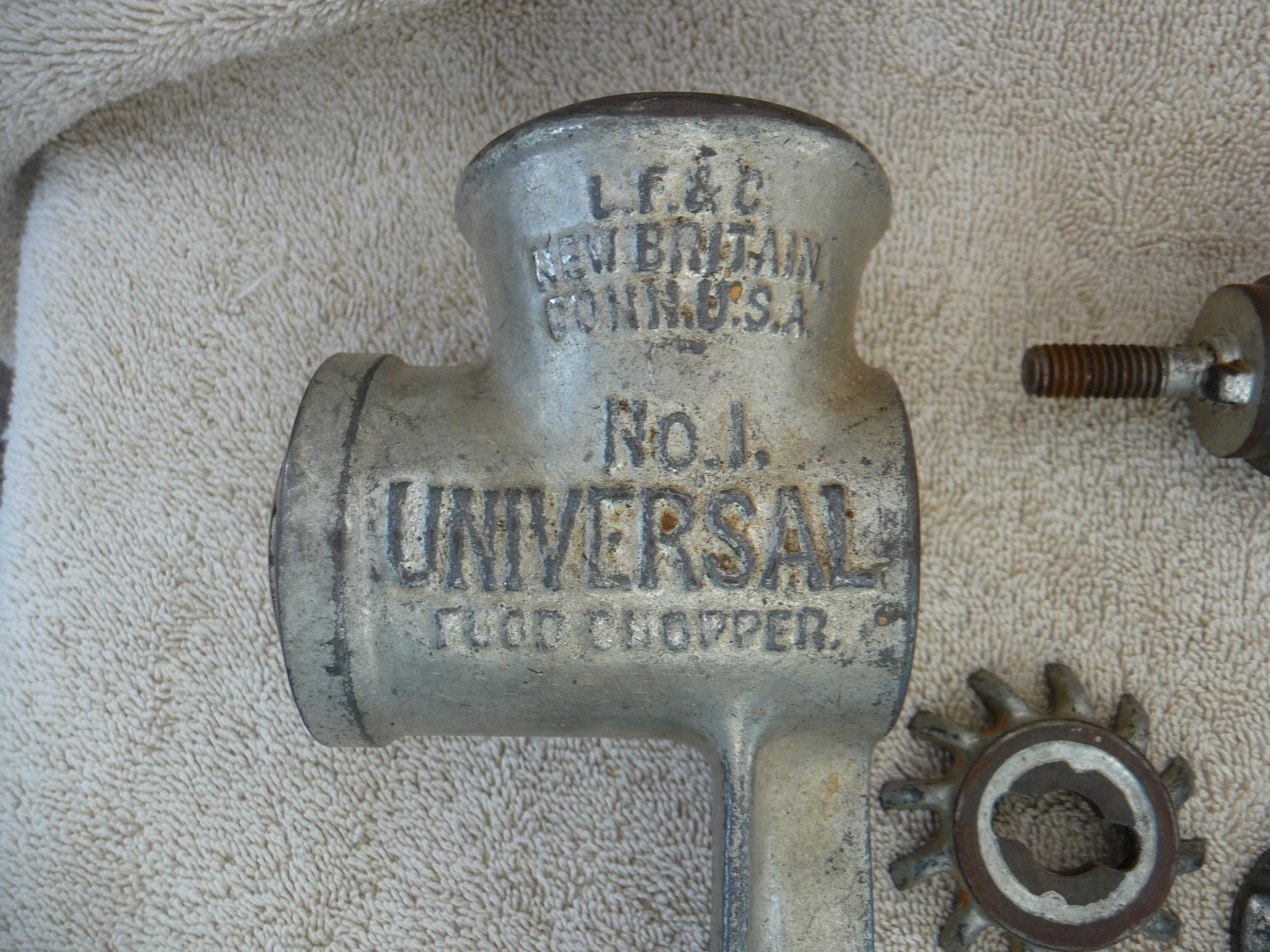 Vintage LF & C No 1 UNIVERSAL Food Chopper Clamp On Meat Grinder USA