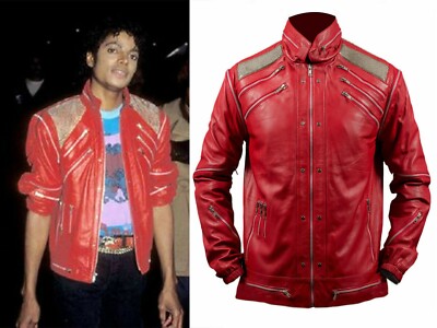 Michael Jackson ''MJ Beat it'' Real / Faux Leather Jacket with real metal mesh