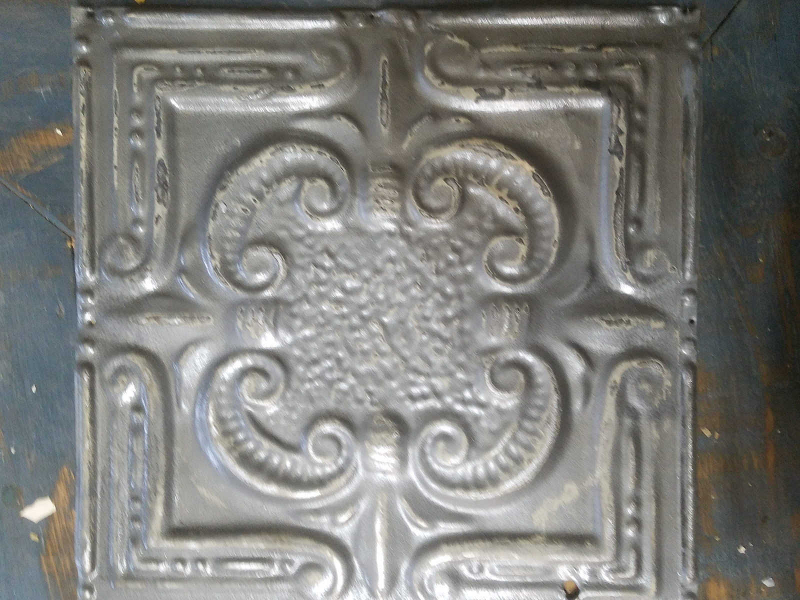 24x12 Antique Tin Ceiling Tile Vintage metal for craft projects decor