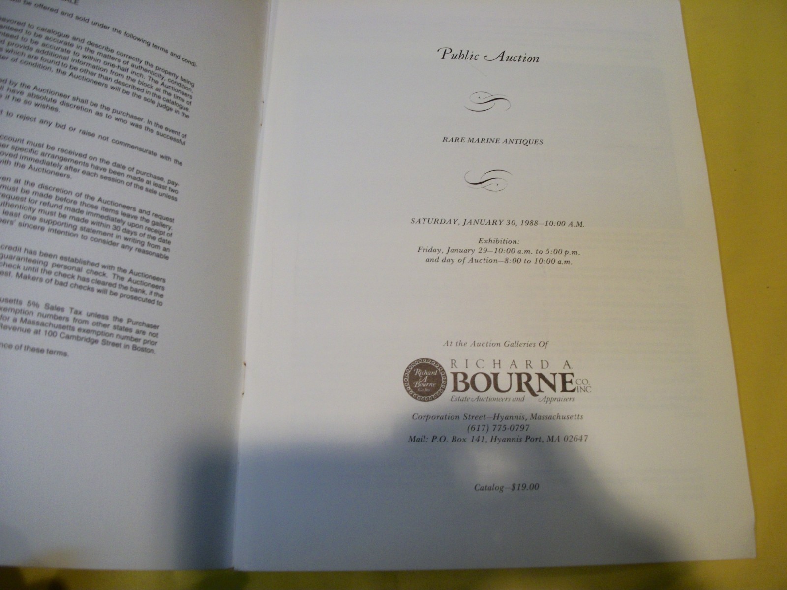 Bourne Rare Marine Antiques Catalog March 14, 1989 - Scrimshaw Prints + Excel